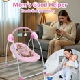 thumbnail image 3 of RICHYOUNG Folding Baby Swing for Infant,Bluetooth Music,Remote Control,5-Speed Baby Bouncer(Pink), 3 of 11