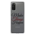 thumbnail image 1 of DistinctInk Clear Shockproof Hybrid Case for Galaxy S20 PLUS / 5G (6.7" Screen) - TPU Bumper Acrylic Back Tempered Glass Screen Protector - Make Things Happen, 1 of 2