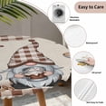 thumbnail image 6 of Coffee Gnomes Fitted Tablecloth with Elastic Edged, Round Table Cloth for Dining Table, Coffee Cups Beans Beige Plaid Waterproof Oil Proof Table Cover for Indoor Outdoor 36"-44", 6 of 8