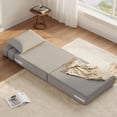 thumbnail image 3 of QinaQin Sofá cama plegable individual para piso con almohada mejorada, espuma viscoelástica de alta densidad y funda de lino, ideal para visitas o descanso diario, 3 of 7
