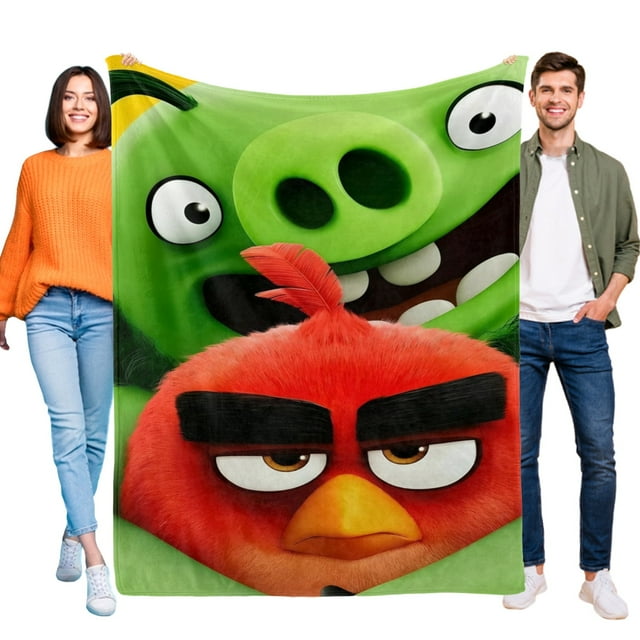 Angry Birds anti-pilling, suave, ligera, esponjosa y acogedora de lujo para hogar y cocina – Perfecta para niños y adultos,80X120cm