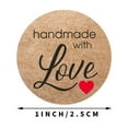 thumbnail image 4 of 100-500pcs 1inch Vintage Kraft Paper Handmade With Love Stickers for Package Thank You Stationery Adhesive Labels Baking Seals, 4 of 10