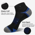 thumbnail image 3 of Smilooen Athletic Ankle Socks for Men and Women Cushioned Running Socks Low Cut 6 Pairs Black, Size 6-9, 3 of 6