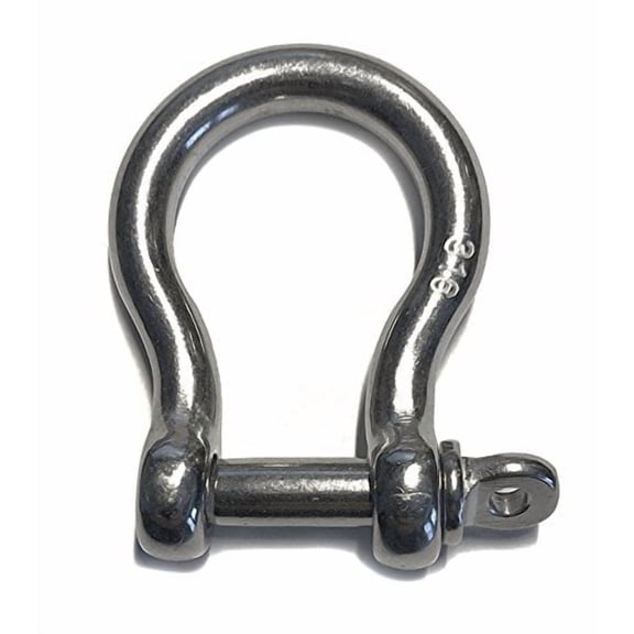Stainless Steel 316 Forged Bow Shackle 1/4" (6mm) Marine Grade