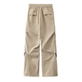 thumbnail image 4 of Blmnix Palazzo Pants Men Cargo Pants Low Rise Baggy Travel Pants Pant Yellow Long Wide-Leg Summer Pants for Men,XXXXL, 4 of 9