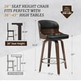 thumbnail image 3 of Dycanpo 26”Bar Stools Swivel, Walnut Counter Height Bar Stools Set of 3 for Home Bar, Black, 3 of 8