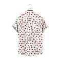 thumbnail image 5 of BRGZLK Men Turn Down Collar Shirt Valentine Day Fashion Heart Printed Short Sleeve Cardigan Top Shirt Novelty Button Down Shirts Pink A S, 5 of 5