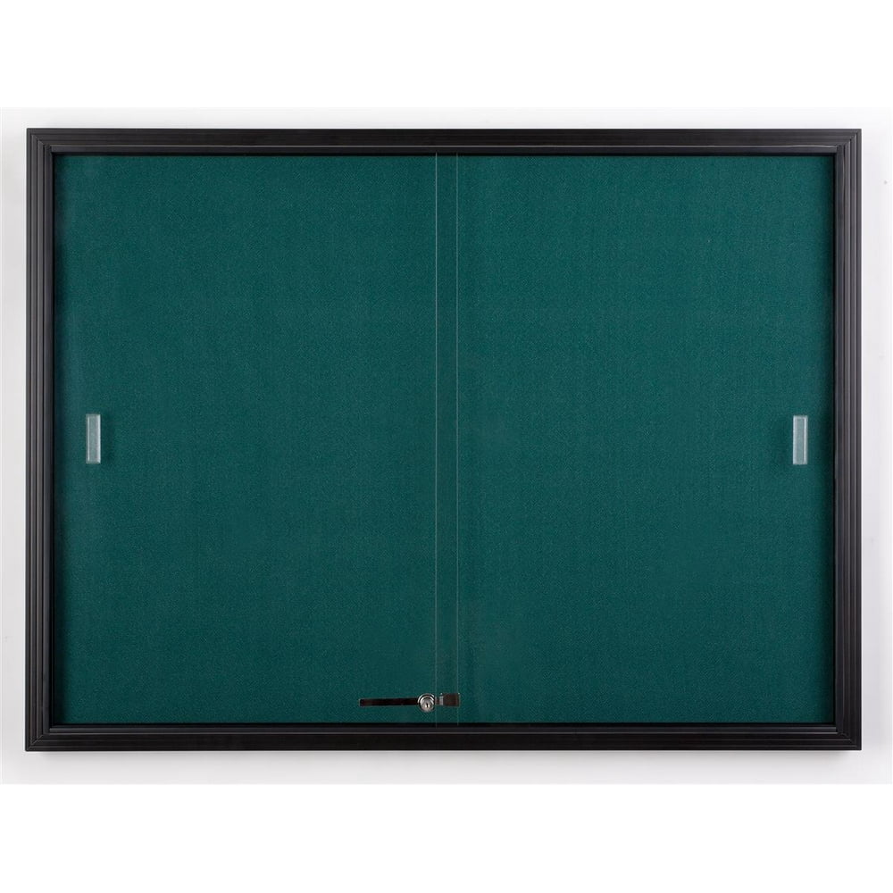 4' x 3' Teal Fabric Tack board for Wall Mount Use, Locking Sliding