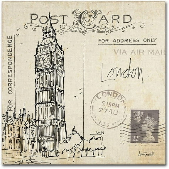 Trademark Fine Art "Postcard Sketches II" Canvas Art by Anne Tavoletti