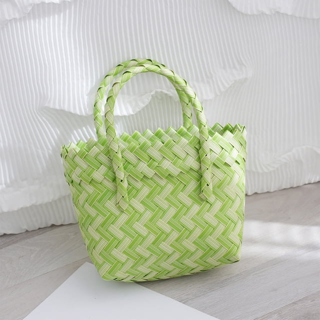 HOZADOIE Panier de Rangement Rangement & Organisation Panier à Chou en Plastique Coloré Tissé