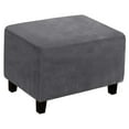 thumbnail image 1 of Funda de terciopelo elástico suave para reposapiés rectangular, antipolvo, para instalaciones y decoración del hogar. gris, 1 of 8