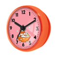 thumbnail image 1 of Reloj de pared redondo analógico impermeable para baño con ventosa para aseo Naranja, 1 of 9