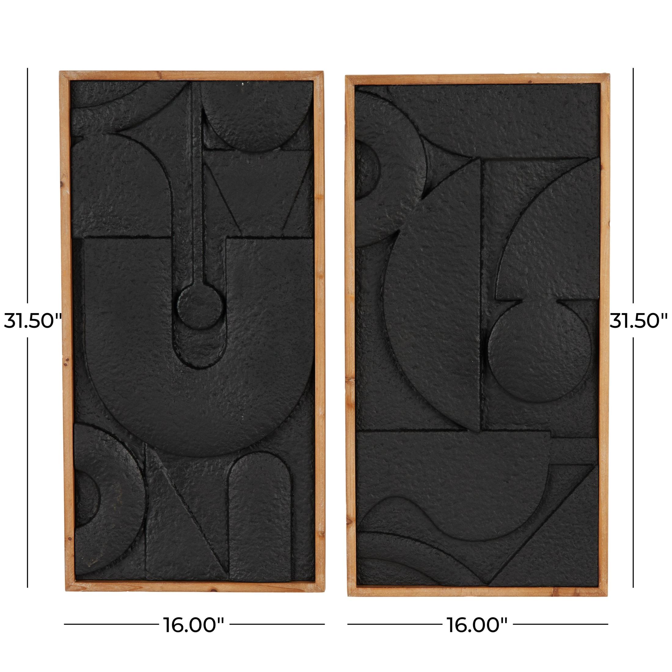 DecMode Black Metal Geometric Wall Decor (2 Count)