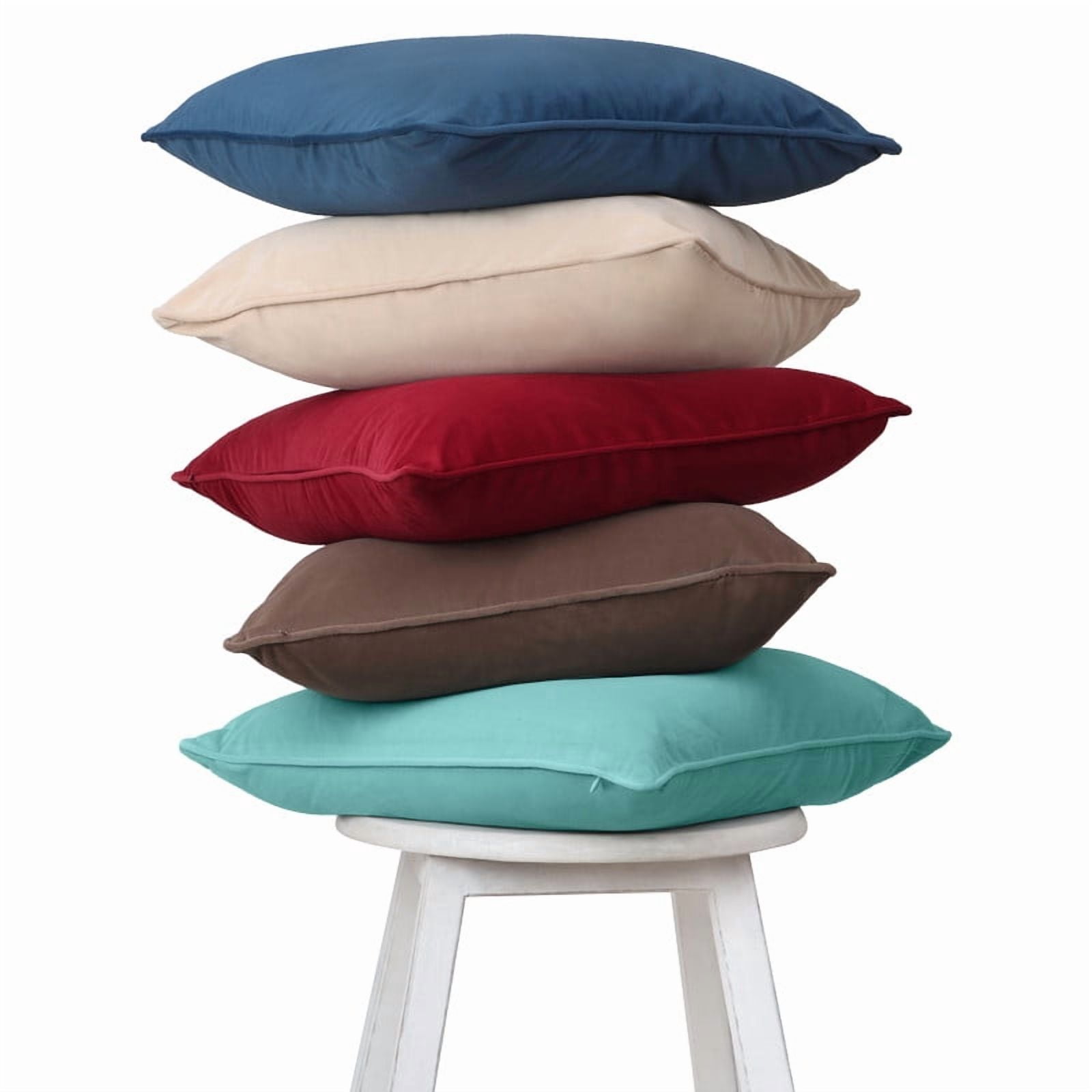 A1HC Set of 2 Luxurious Soft Velvet Throw Pillow Covers Only, 22"x22", Cocoa, Decorative Cushion Covers with Hidden YKK Zipper for Sofa or Bed