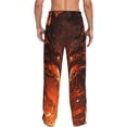 thumbnail image 2 of Bixox Men's Magma Fire Black Dragon Patterned Pajama Pants with Pockets Lounge Clothes for Home, 2 of 5
