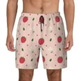 thumbnail image 3 of Uemuo Strawberry Pattern Mens Swim Trunks Quick Dry Board Shorts with Mesh Lining, Stretch Beach Shorts Quick Dry No-Chafing Board Shorts-, 3 of 9