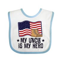 Inktastic My Uncle is My Hero Military Nephew Boys or Girls Baby Bib