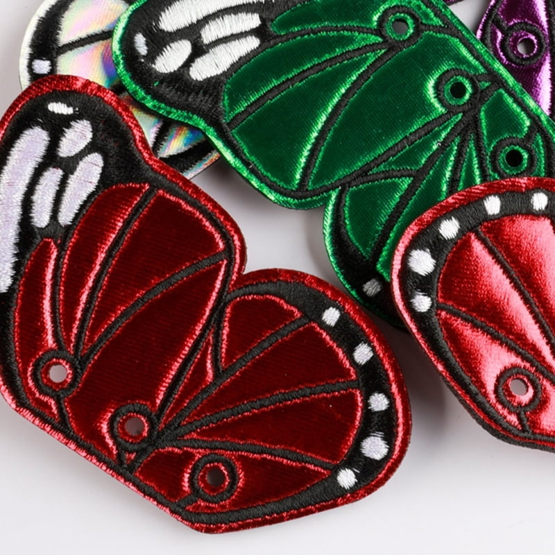 7 Pcs Cartoon Embroidered Patches Butterfly Wing Iron on/Sew On Patches Garment Accessories for Jeans Bag Hat