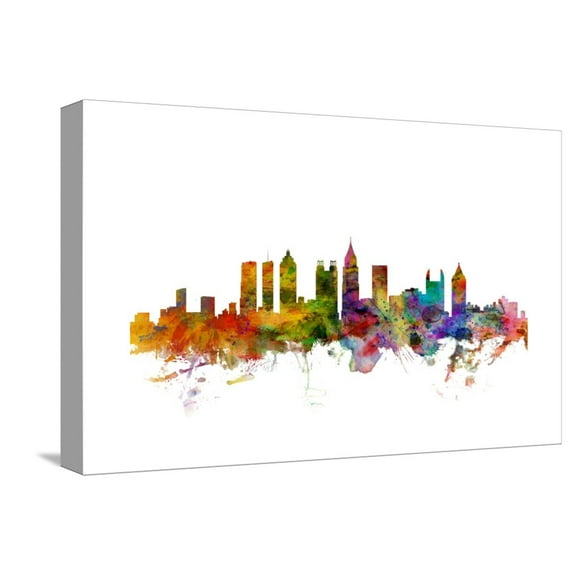 Art.com Atlanta Georgia Skyline Stretched Canvas Print Wall Art by Michael Tompsett, 18" x 12"