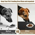 thumbnail image 3 of 40"x30" Extra Large Silicone Pet Food Mat, XXL Pet Feeding Mat with Raised Edges, Waterproof Dog Bowl Mat for Food and Water, Cat and Dog Placemat for Floors, Dark Blue, 3 of 8
