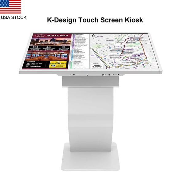 32 inch Touch Screen Kiosk, LCD Screen Digital Signage Kiosk, K-Style Stand Digital Signage Display, Interactive Display for Mall Navigation/Self-Ordering/Advertising/Retail Store