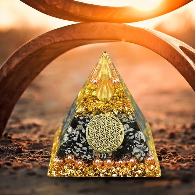 Cristales de pirámide de orgonita de piedra Natural resina epoxi orgona Likrtyny generador de energía curación Reiki Chakra meditación adornos artesanales de escritorio