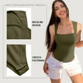 thumbnail image 5 of OQQ Women's 3 Piece Bodysuits For Women Sexy Ribbed Strappy Square Neck Stretch Tank Tops Bodysuits, 5 of 7