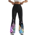 thumbnail image 3 of QATAINLAV Camisas Para Hombres Womens High Waisted Flare Pants Christmas Milk Silk Soft Bootcut Yoga Pants Fashion Glitter Xmas Tree Printed Bell Bottoms Multicolor L, 3 of 6