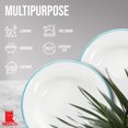 thumbnail image 5 of Red Co. Set of 4 Enamelware Metal Classic 8" Round Salad Plate, Solid White/Teal Rim, 5 of 9