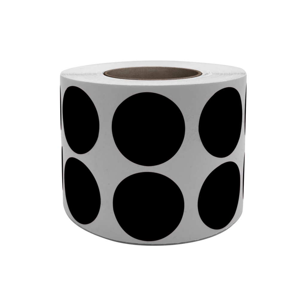 Round Sticker dot in Black 19mm Sticker Labels Circles on a roll 3/4