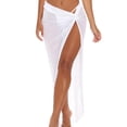 thumbnail image 1 of PEASKJP Bikini Cover Ups Robe Mini au Crochet Col en V Tenue de Plage Manches Courtes Été 2024, Blanc P, 1 of 5