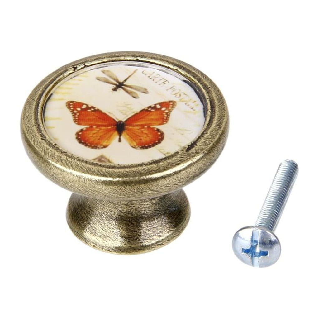 Axioma 7x Drawer Knob Polished Brass Cabinet Knobs, Vintage Dresser Handle for Cupboard