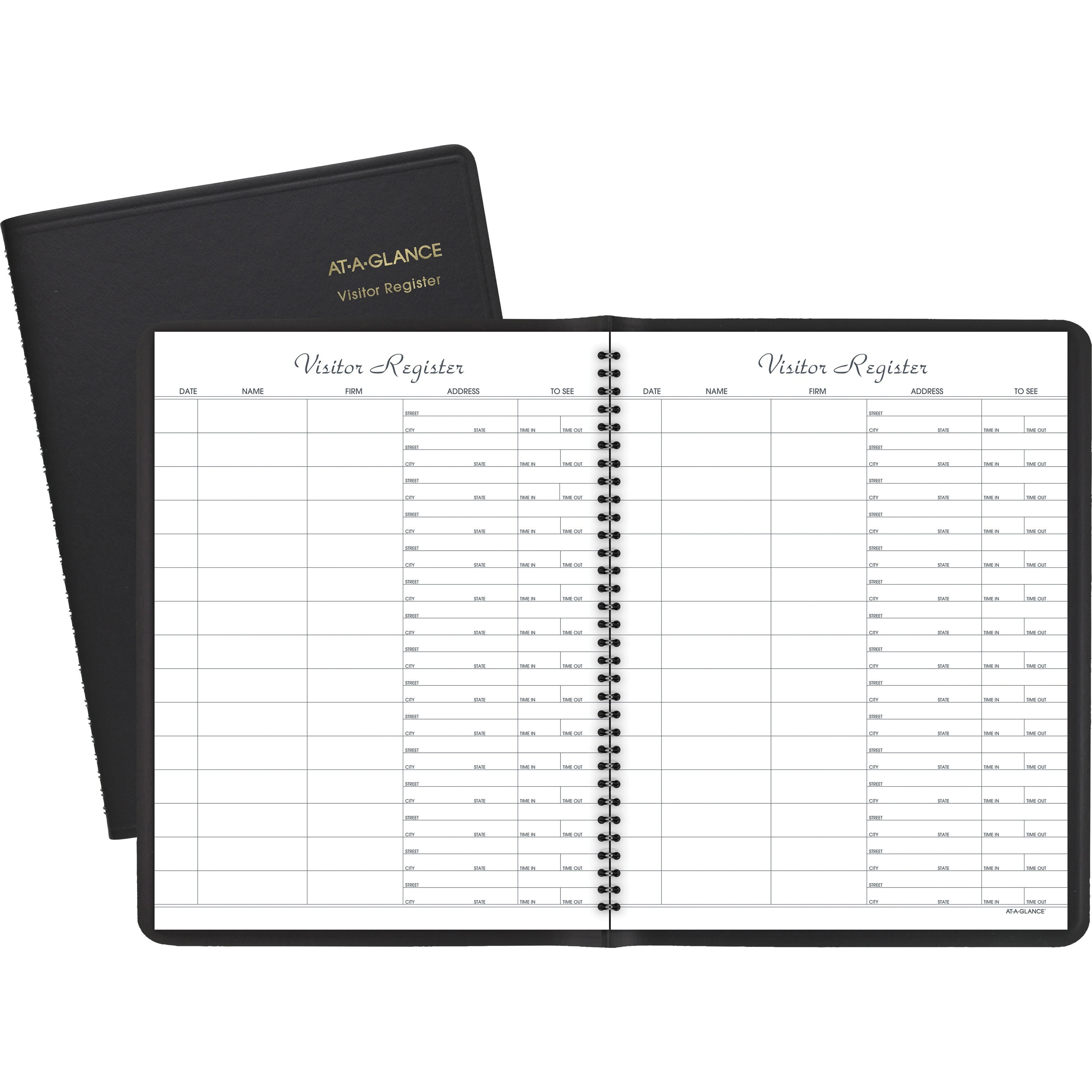 ATAGLANCE Recycled Visitor Register Book, Black, 8 1/2 x 11 Walmart