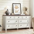 thumbnail image 3 of LELELINKY 7 Drawer White Dresser for Bedroom, Modern Chest of Drawer Wood Storage Cabinet for Entryway Living Room, White, 3 of 8