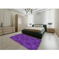 thumbnail image 5 of Ahgly Company Machine Washable Indoor Square Transitional Jasmine Purple Area Rugs, 3' Square, 5 of 7