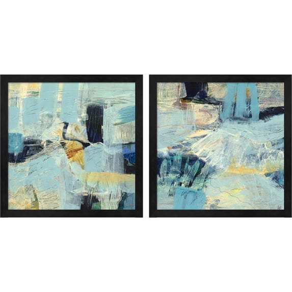Great Art Now Tideline by Ann Thompson Nemcosky, 2 Piece Framed Art Set Each 13.25"W x 13.25"H