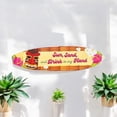 thumbnail image 6 of Outdoor Tropical Surfboard and Tiki Bar Sign, Sun Sand Drink in Hand Surfboard, Weather Resistant PVC, Coastal Home Decor, 5 Foot, 6 of 11
