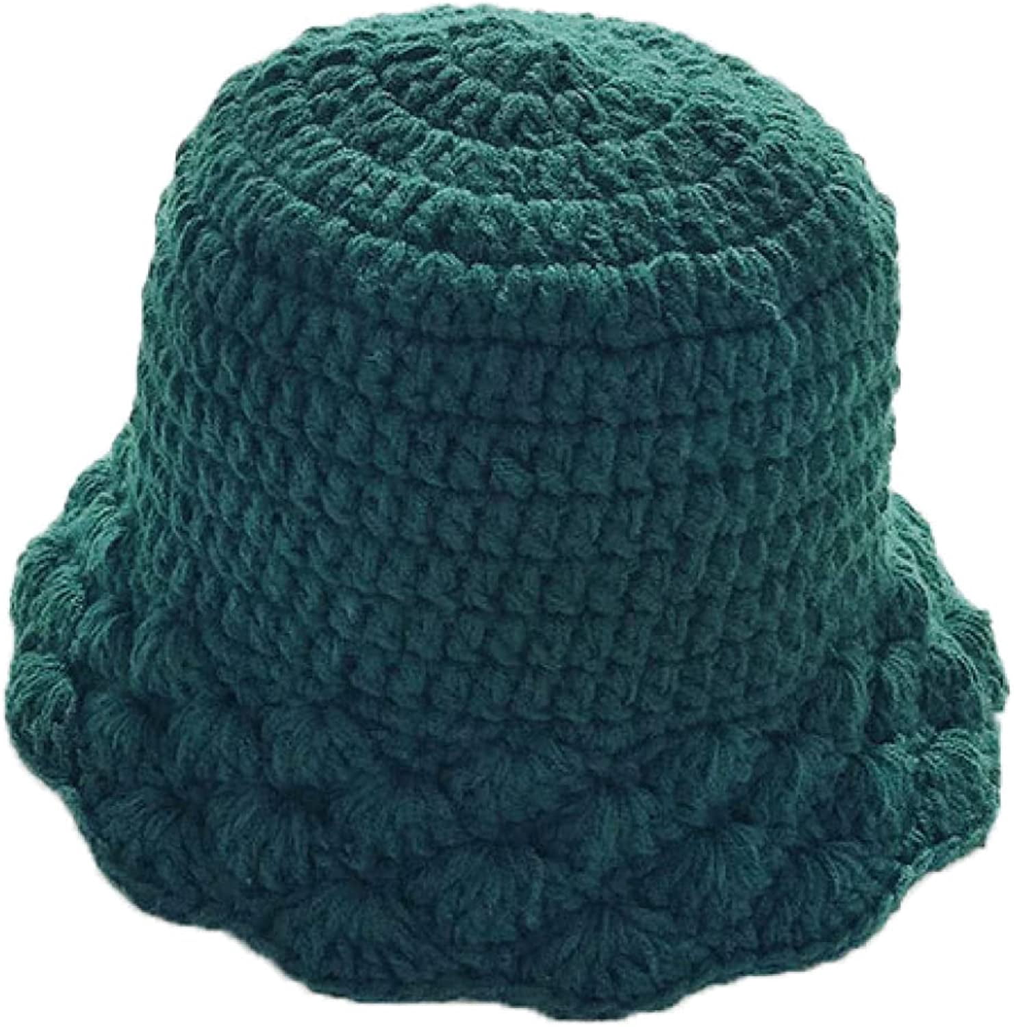 CoCopeaunts Plain Bucket Hat for Women Winter Knitted Unisex Warm Bonnet Cap Trendy Oversized Comfort Ladies Bucket Cap Packable