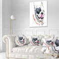 thumbnail image 3 of Designart Kiss French Bulldog Illustration - Animal Throw Pillow - 12x20, 3 of 5