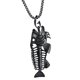 thumbnail image 4 of Collar de cadena Yuyangstore con colgante de pescado estilo vintage hip hop para hombre negro, 4 of 7