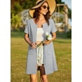 thumbnail image 4 of Avidlove Women Zipper Front Robes Short Sleeve House Coat Zip Up Short Loungewear Dress with Pockets Nightgown Sleepwear Bathrobes, 4 of 6