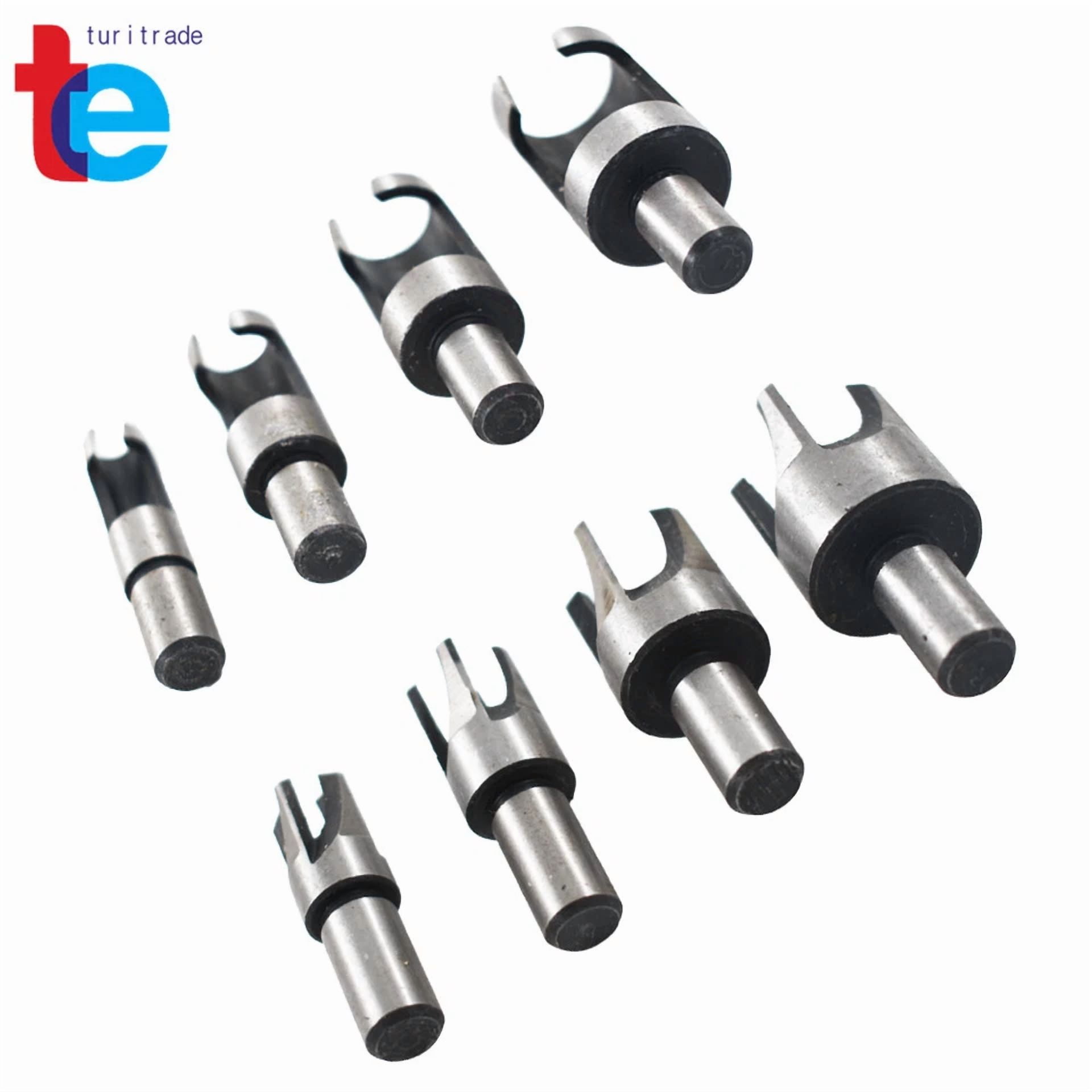 ZYLER- Carbon Steel Wood Plug Hole Cutter Dowel Maker Cutting Shank Drill Bit Set 8 Pcs