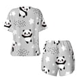 thumbnail image 5 of Picia Pandas Pajamas Sets for Women Soft Short-Sleeved Pjs with Lounge Shorts Two Piece Sleepwear-, 5 of 9