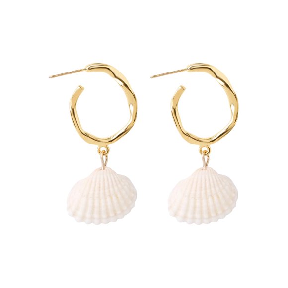 Summer Bohemia Seashell Pearl Stud Earrings for Everyday Beachy Accessorizing Ocean Jewelry Accessories for Women