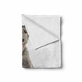 thumbnail image 2 of Irish Wolfhound Soft Flannel Fleece Blanket, Substantial Sized Sight-hound Furry Animal Sitting on Hind Legs, Cozy Plush for Indoor and Outdoor Use, 70" x 90", White and Warm Taupe, by Ambesonne, 2 of 6