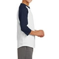 thumbnail image 3 of Mafoose Youth 3/4 Sleeves Colorblock Raglan Baseball Soft Jersey White/ Navy YT200 L, 3 of 5