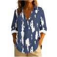thumbnail image 2 of Uootdi Boho Long Sleeve Shirts for Women V Neck Button Down T Shirts Casual Loose Fit Floral Print Basic Tops Tees Blouses Gift, 2 of 6