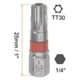 thumbnail image 2 of Unique Bargains 8pcs T30 Torx Hex Screwdriver Bit 1/4' Hex Shank 1' Length S2 Steel Magnetic Power Drill Bits, 2 of 6