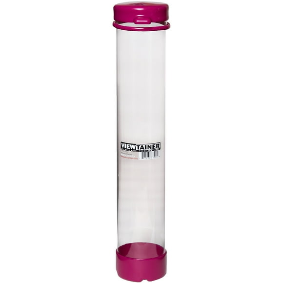 Viewtainer Tethered Cap Storage Container 2.75"X15"-Raspberry