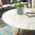 thumbnail image 3 of Modway Lippa 47" Artificial Marble Coffee Table with Tripod Base in Walnut/White, 3 of 3